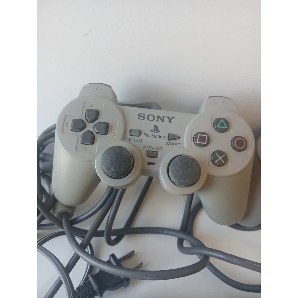 Sony PlayStation 1 Console SCPH-7501 Grey Bundle 2 Controllers Power Cable PS1
